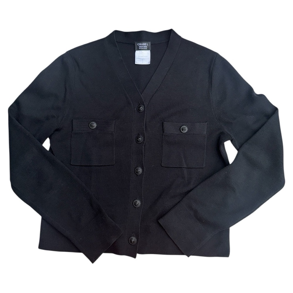 Chanel Uniform Black Cardigan Sweater
